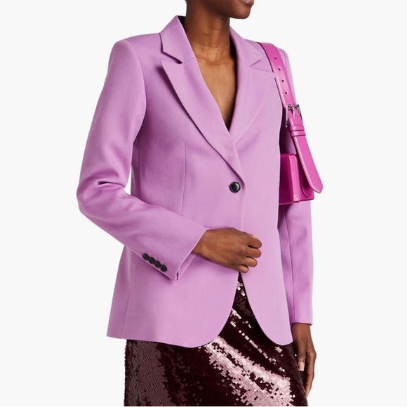 Victoria Beckham Purple Wool-twill blazer Size 6 - Picture 1 of 8